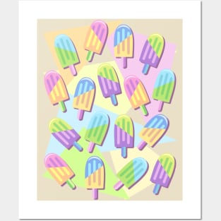 Ice Lollipops Popsicles Summer Punchy Pastels Colors Pattern Posters and Art